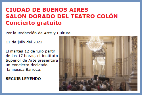 TEATRO COLON SALON DORADO MUSICA BARROCA
